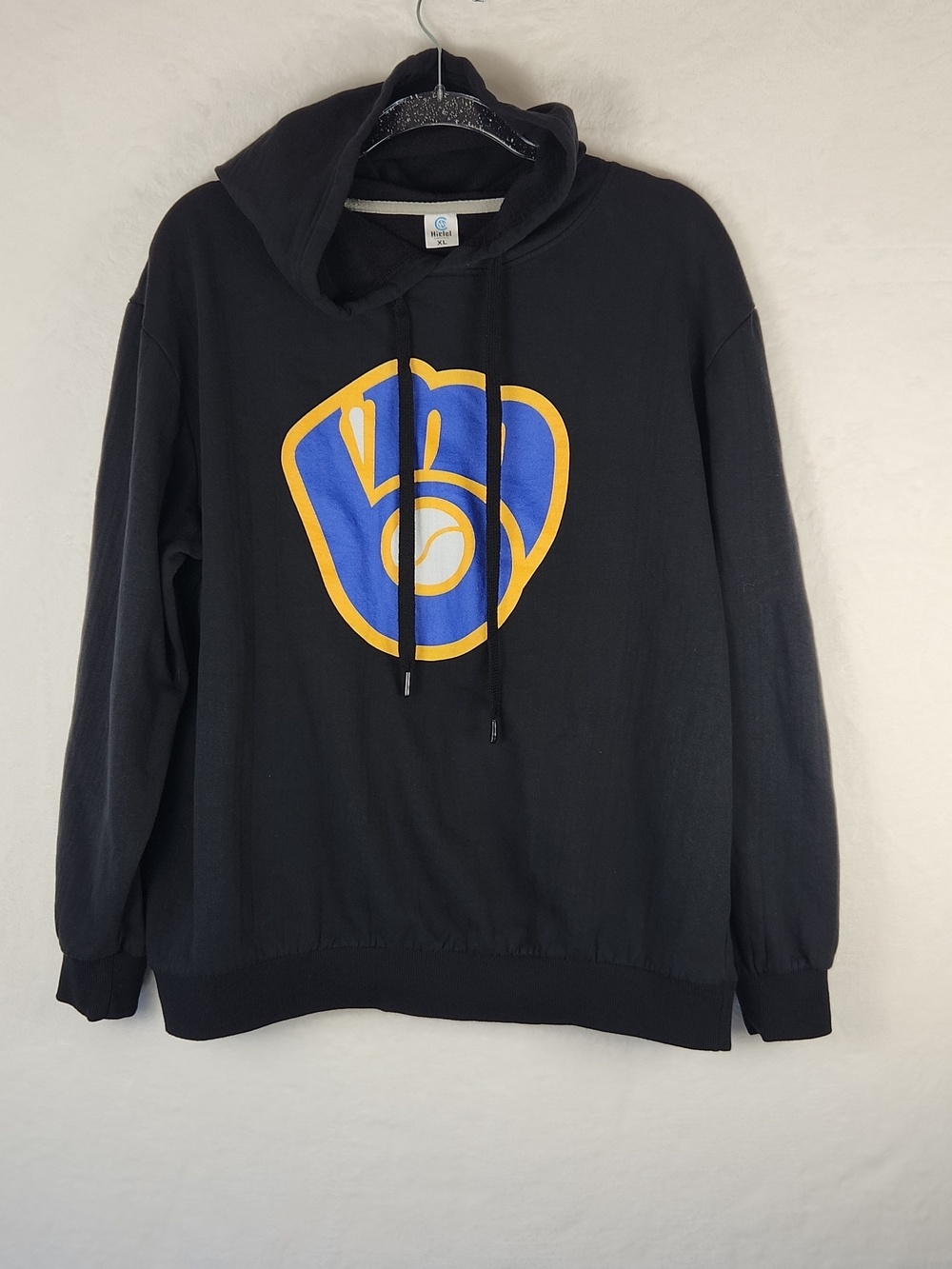 Milwaukee Brewers Lightweight Hoodie XL - Black - Ball-in-Glove Logo - Men's